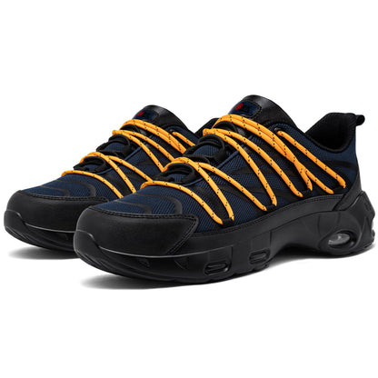 LARNMERN Steel Toe Safety Shoes for Men Lightweight Air Cushion Colorful Fashion Detachable Shoelace Sneakers #31327