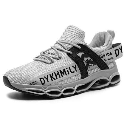 DYKHMILY Steel Toe Work Sneakers for Men Comfortable Lightweight Breathable Slip on Fashion Safety Shoe #91823