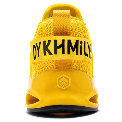 DYKHMILY Steel Toe Work Sneakers for Men Comfortable Lightweight Breathable Slip on Fashion Safety Shoe #91823