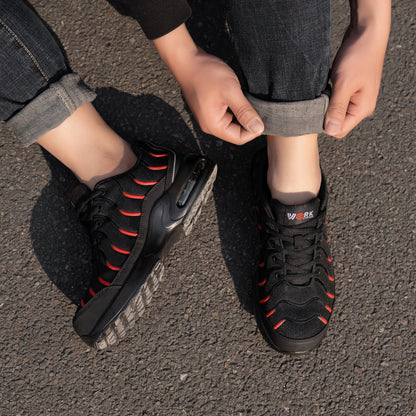 Chaussures de sécurité anti-perforation à embout en acier pour hommes, baskets de travail respirantes et antidérapantes à coussin d'air #31270-2